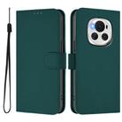 For Honor Magic6 Skin Feel Solid Color Leather Phone Case with Lanyard(Dark Green) - 2