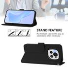 For Honor Magic6 Skin Feel Solid Color Leather Phone Case with Lanyard(Black) - 3
