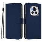 For Honor Magic6 Skin Feel Solid Color Leather Phone Case with Lanyard(Navy Blue) - 2