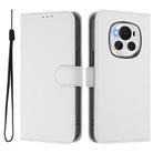 For Honor Magic6 Skin Feel Solid Color Leather Phone Case with Lanyard(White) - 2