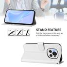 For Honor Magic6 Skin Feel Solid Color Leather Phone Case with Lanyard(White) - 3