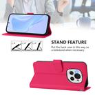 For Honor Magic6 Skin Feel Solid Color Leather Phone Case with Lanyard(Rose Red) - 3