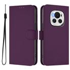 For Honor Magic6 Skin Feel Solid Color Leather Phone Case with Lanyard(Violet) - 2