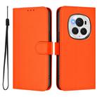 For Honor Magic6 Pro Skin Feel Solid Color Leather Phone Case with Lanyard(Orange) - 2