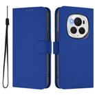 For Honor Magic6 Pro Skin Feel Solid Color Leather Phone Case with Lanyard(Dark Blue) - 2