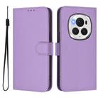 For Honor Magic6 Pro Skin Feel Solid Color Leather Phone Case with Lanyard(Lavender Purple) - 2