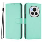 For Honor Magic6 Pro Skin Feel Solid Color Leather Phone Case with Lanyard(Mint Green) - 2