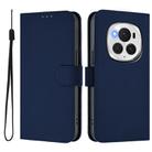 For Honor Magic6 Pro Skin Feel Solid Color Leather Phone Case with Lanyard(Navy Blue) - 2