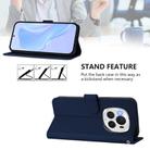 For Honor Magic6 Pro Skin Feel Solid Color Leather Phone Case with Lanyard(Navy Blue) - 3