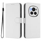 For Honor Magic6 Pro Skin Feel Solid Color Leather Phone Case with Lanyard(White) - 2