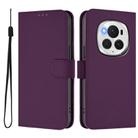 For Honor Magic6 Pro Skin Feel Solid Color Leather Phone Case with Lanyard(Violet) - 2