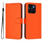 For Honor X6a 4G Skin Feel Solid Color Leather Phone Case with Lanyard(Orange) - 2