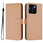 For Honor X6a 4G Skin Feel Solid Color Leather Phone Case with Lanyard(Nude) - 2