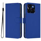 For Honor X6a 4G Skin Feel Solid Color Leather Phone Case with Lanyard(Dark Blue) - 2