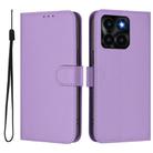 For Honor X6a 4G Skin Feel Solid Color Leather Phone Case with Lanyard(Lavender Purple) - 2