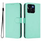 For Honor X6a 4G Skin Feel Solid Color Leather Phone Case with Lanyard(Mint Green) - 2