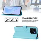 For Honor X6a 4G Skin Feel Solid Color Leather Phone Case with Lanyard(Sky Blue) - 3