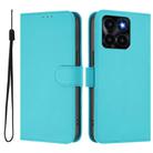 For Honor X6a 4G Skin Feel Solid Color Leather Phone Case with Lanyard(Lake Blue) - 2