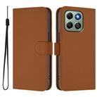 For Honor X6b 4G Skin Feel Solid Color Leather Phone Case with Lanyard(Brown) - 2