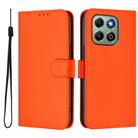 For Honor X6b 4G Skin Feel Solid Color Leather Phone Case with Lanyard(Orange) - 2