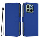 For Honor X6b 4G Skin Feel Solid Color Leather Phone Case with Lanyard(Dark Blue) - 2