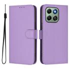 For Honor X6b 4G Skin Feel Solid Color Leather Phone Case with Lanyard(Lavender Purple) - 2