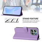 For Honor X6b 4G Skin Feel Solid Color Leather Phone Case with Lanyard(Lavender Purple) - 3