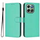 For Honor X6b 4G Skin Feel Solid Color Leather Phone Case with Lanyard(Green) - 2