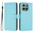 For Honor X6b 4G Skin Feel Solid Color Leather Phone Case with Lanyard(Sky Blue) - 2