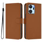 For Honor X7a 4G / Play7T 5G Skin Feel Solid Color Leather Phone Case with Lanyard(Brown) - 2