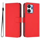 For Honor X7a 4G / Play7T 5G Skin Feel Solid Color Leather Phone Case with Lanyard(Red) - 2