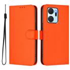 For Honor X7a 4G / Play7T 5G Skin Feel Solid Color Leather Phone Case with Lanyard(Orange) - 2