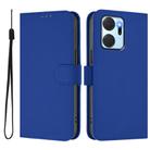For Honor X7a 4G / Play7T 5G Skin Feel Solid Color Leather Phone Case with Lanyard(Dark Blue) - 2