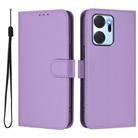 For Honor X7a 4G / Play7T 5G Skin Feel Solid Color Leather Phone Case with Lanyard(Lavender Purple) - 2