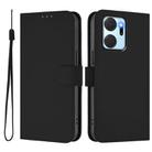 For Honor X7a 4G / Play7T 5G Skin Feel Solid Color Leather Phone Case with Lanyard(Black) - 2