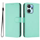 For Honor X7a 4G / Play7T 5G Skin Feel Solid Color Leather Phone Case with Lanyard(Mint Green) - 2