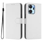 For Honor X7a 4G / Play7T 5G Skin Feel Solid Color Leather Phone Case with Lanyard(White) - 2