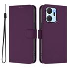 For Honor X7a 4G / Play7T 5G Skin Feel Solid Color Leather Phone Case with Lanyard(Violet) - 2