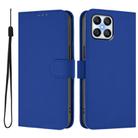 For Honor X8 5G / X6 4G / 70 Lite 5G Skin Feel Solid Color Leather Phone Case with Lanyard(Dark Blue) - 2