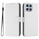 For Honor X8 5G / X6 4G / 70 Lite 5G Skin Feel Solid Color Leather Phone Case with Lanyard(White) - 2