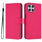 For Honor X8 5G / X6 4G / 70 Lite 5G Skin Feel Solid Color Leather Phone Case with Lanyard(Rose Red) - 2