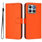 For Honor X8b 4G Skin Feel Solid Color Leather Phone Case with Lanyard(Orange) - 2