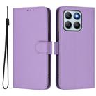 For Honor X8b 4G Skin Feel Solid Color Leather Phone Case with Lanyard(Lavender Purple) - 2