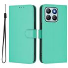 For Honor X8b 4G Skin Feel Solid Color Leather Phone Case with Lanyard(Green) - 2