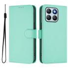 For Honor X8b 4G Skin Feel Solid Color Leather Phone Case with Lanyard(Mint Green) - 2