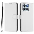For Honor X8b 4G Skin Feel Solid Color Leather Phone Case with Lanyard(White) - 2