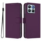 For Honor X8b 4G Skin Feel Solid Color Leather Phone Case with Lanyard(Violet) - 2