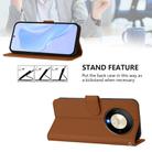 For Honor X9b / Magic6 Lite 5G Skin Feel Solid Color Leather Phone Case with Lanyard(Brown) - 3