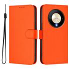 For Honor X9b / Magic6 Lite 5G Skin Feel Solid Color Leather Phone Case with Lanyard(Orange) - 2