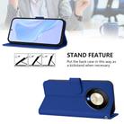 For Honor X9b / Magic6 Lite 5G Skin Feel Solid Color Leather Phone Case with Lanyard(Dark Blue) - 3